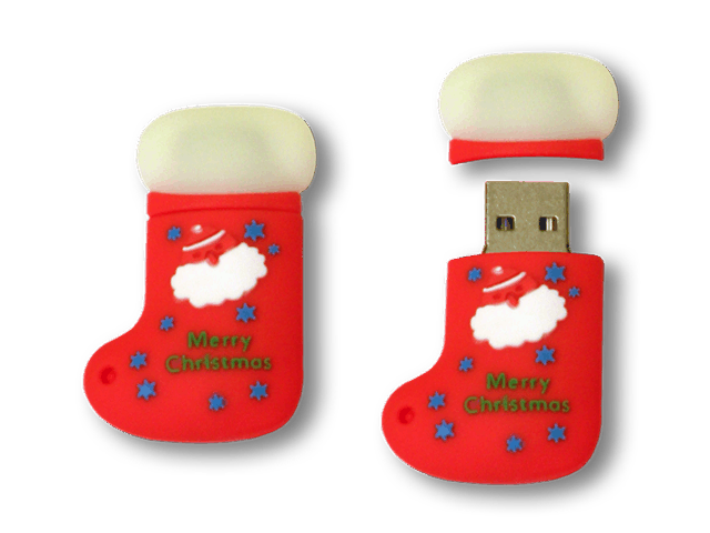 Mikulás-zokni alakú usb pendrive